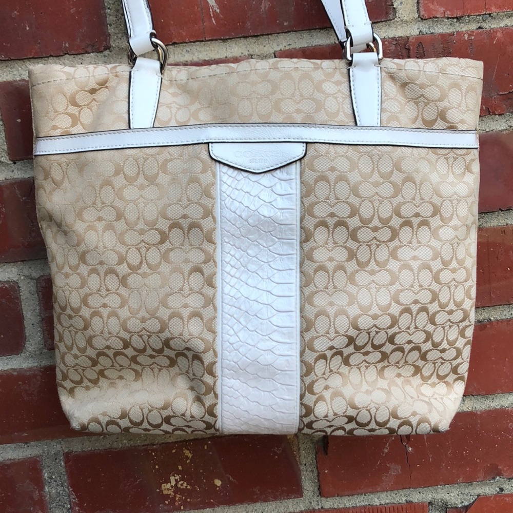 COACH Signature Stripe Jacquard Tote